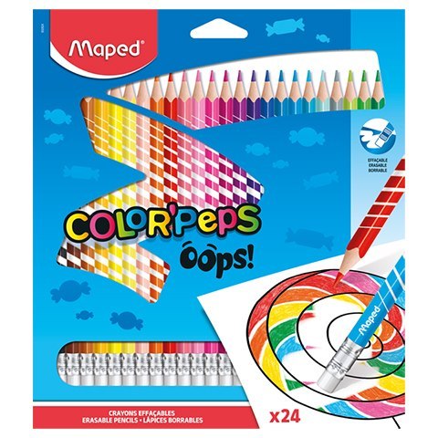 COLORPEPS OOPS LÁPICES BORRAR CON GOMA TRIANGULAR 24 UDS.832824